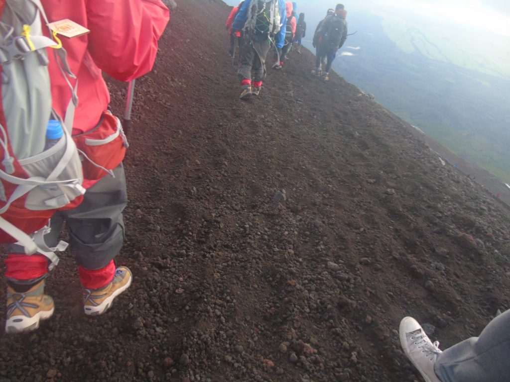 Going back down Mt. Fuji.