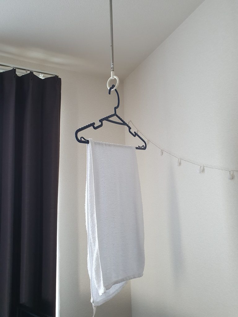 Drying clothes indoors is essential during Japan's rainy season.