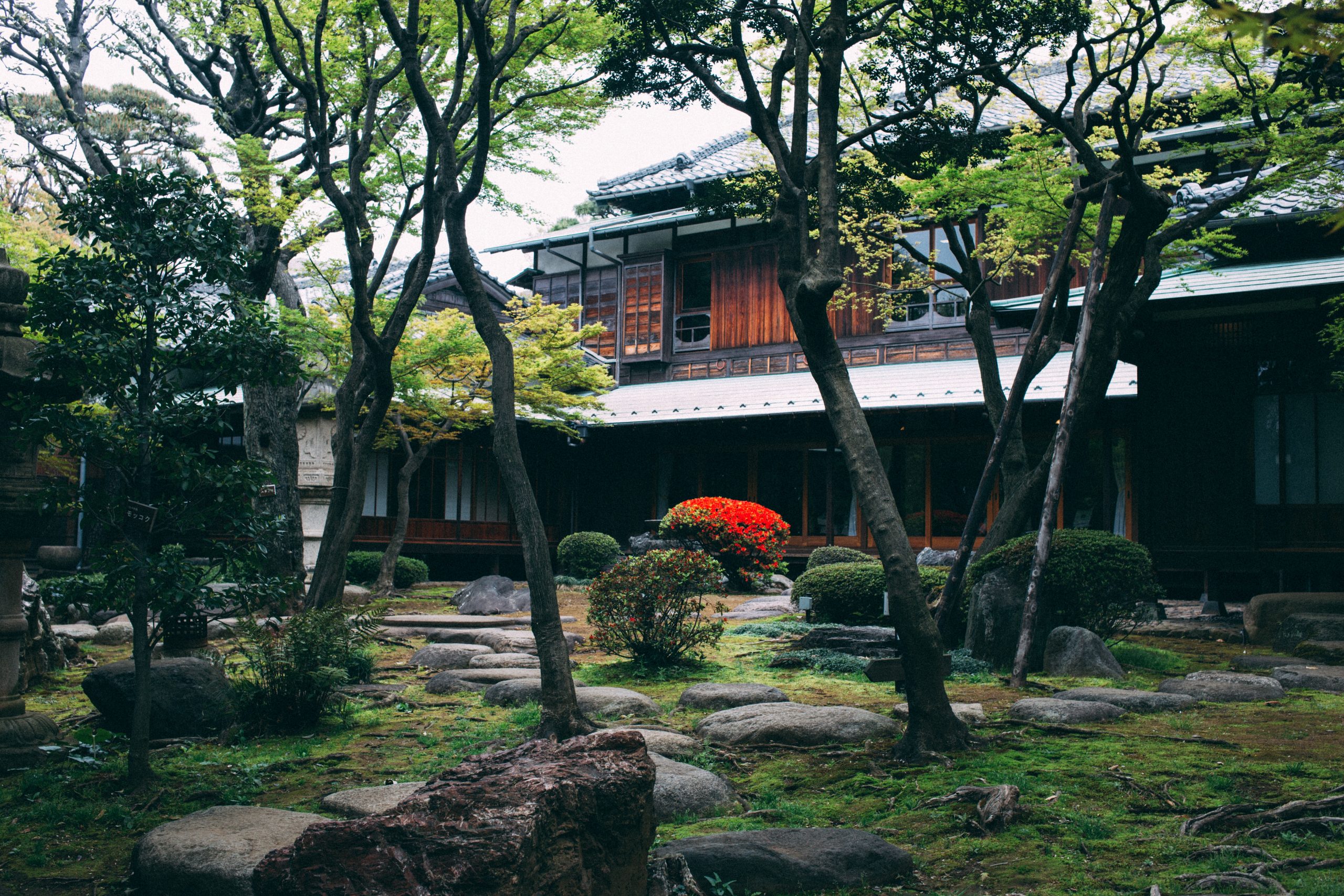 A Traditional Japanese home view form the Garden