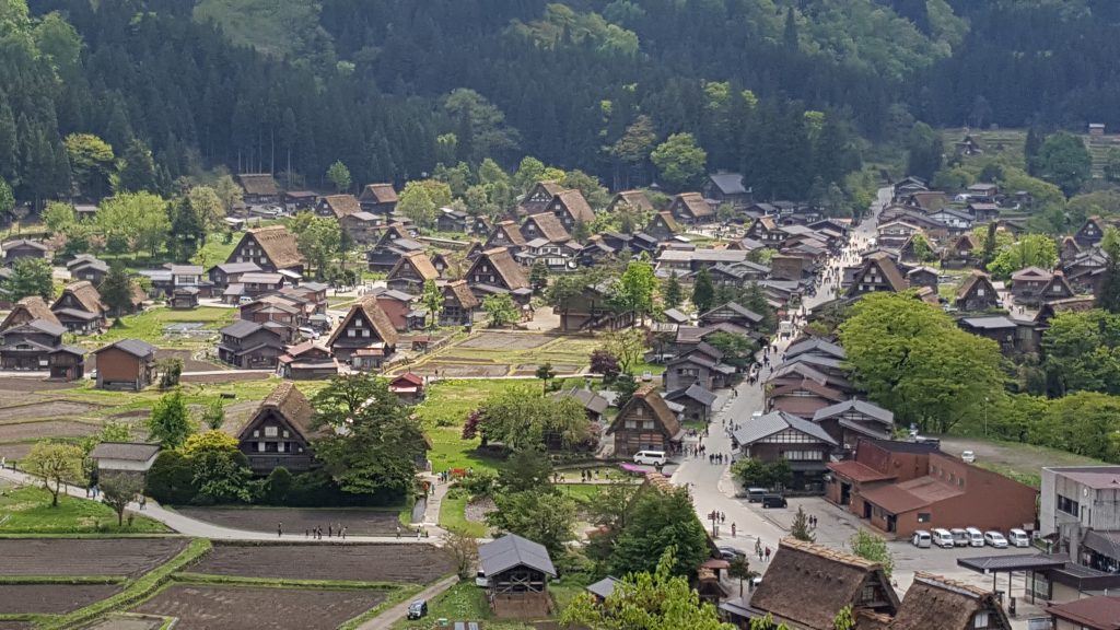 A picture overlooking the city of Shirakawa Go Japan's hidden gem