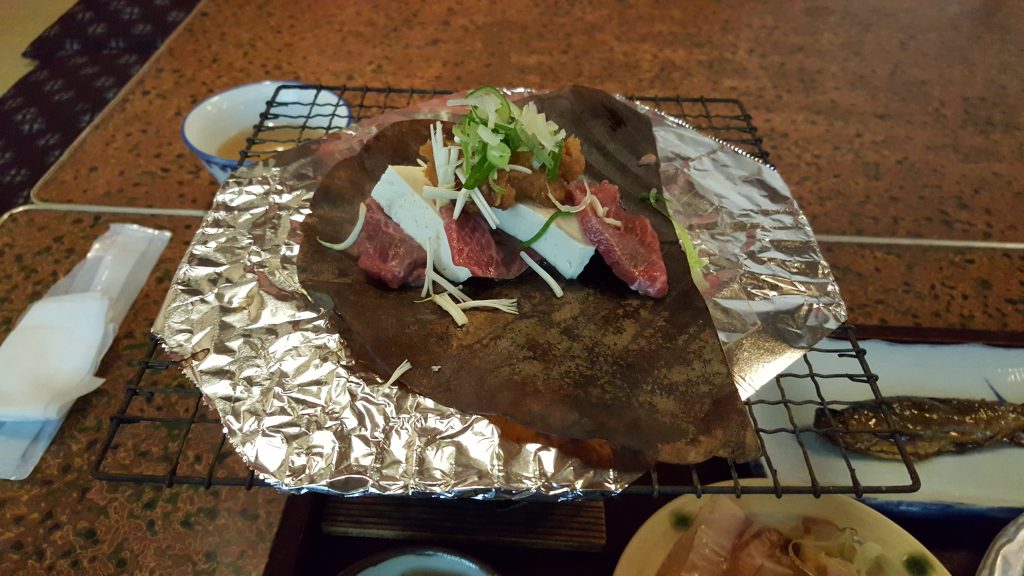 The meat set that cooks on the table served with homemade miso