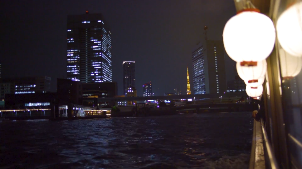 Views of Tokyo during the night from the cruise