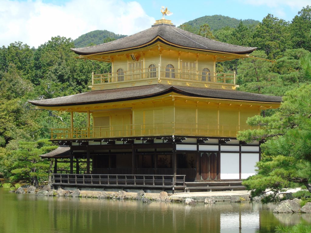 What are the top places to go to or sights to see in Kyoto? 
Kinkakuji would be a must. Kinkakuji during the day in summer.