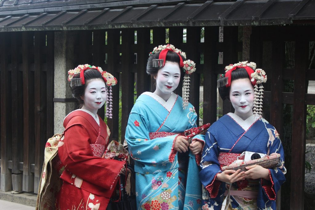My 12 Favorite Japanese Experiences dressing up as a Geisha with full make up for the ladies. 