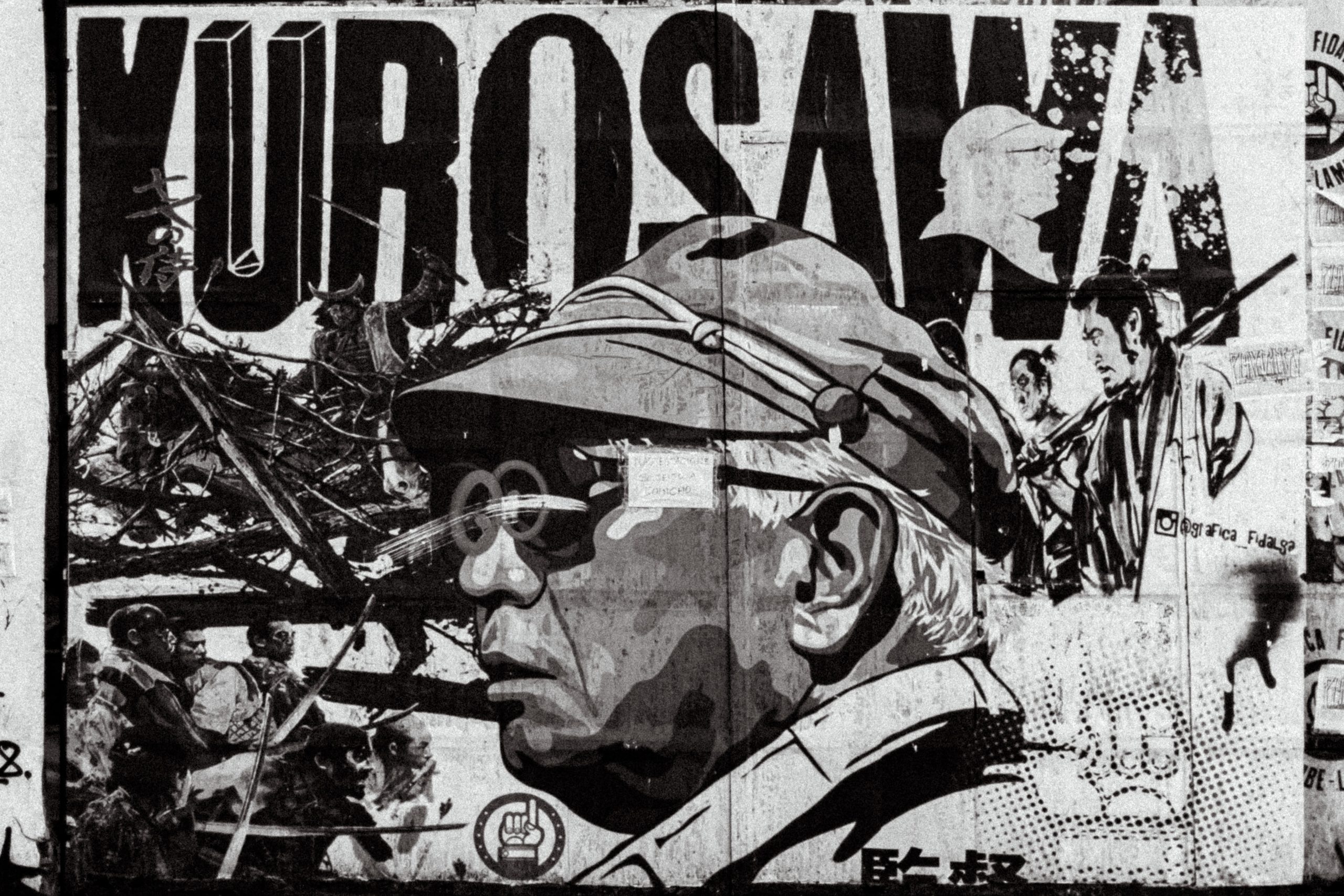 A mural of Akira Kurosawa Akira Kurosawa: Japan's Greatest Movie Directors