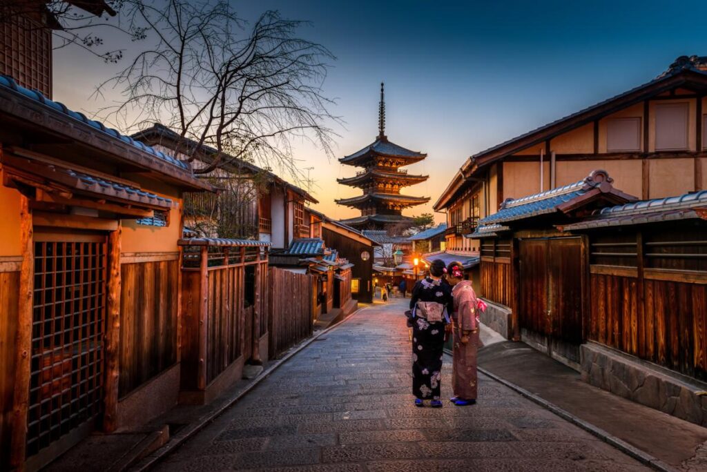 Kyoto quiet street temple path